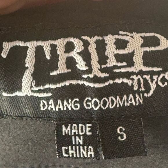 Tripp NYC Daang Goodman Asymmetrical Skirt Black Faux Leather Trim Buckle Punk S - Picture 7 of 9